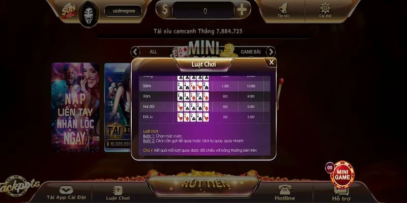 Luật chơi của Mini Poker tại Hit club