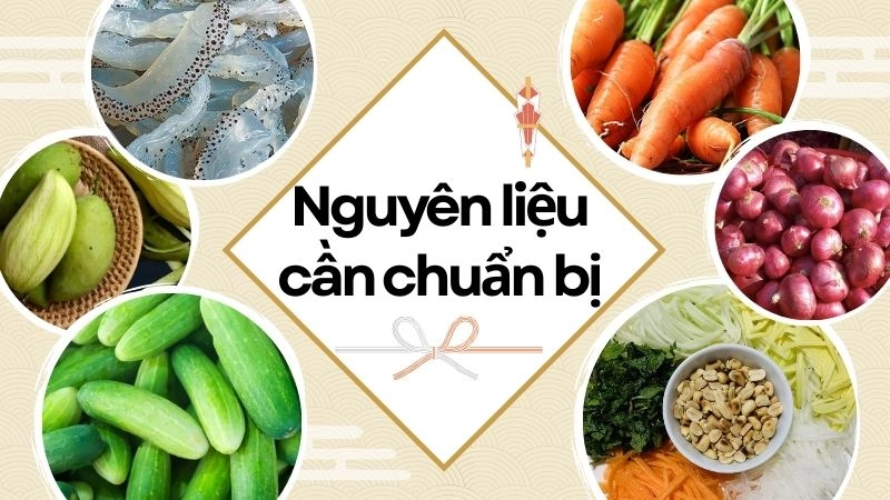 Nguyên liệu cần chuẩn bị cho 4 người ăn