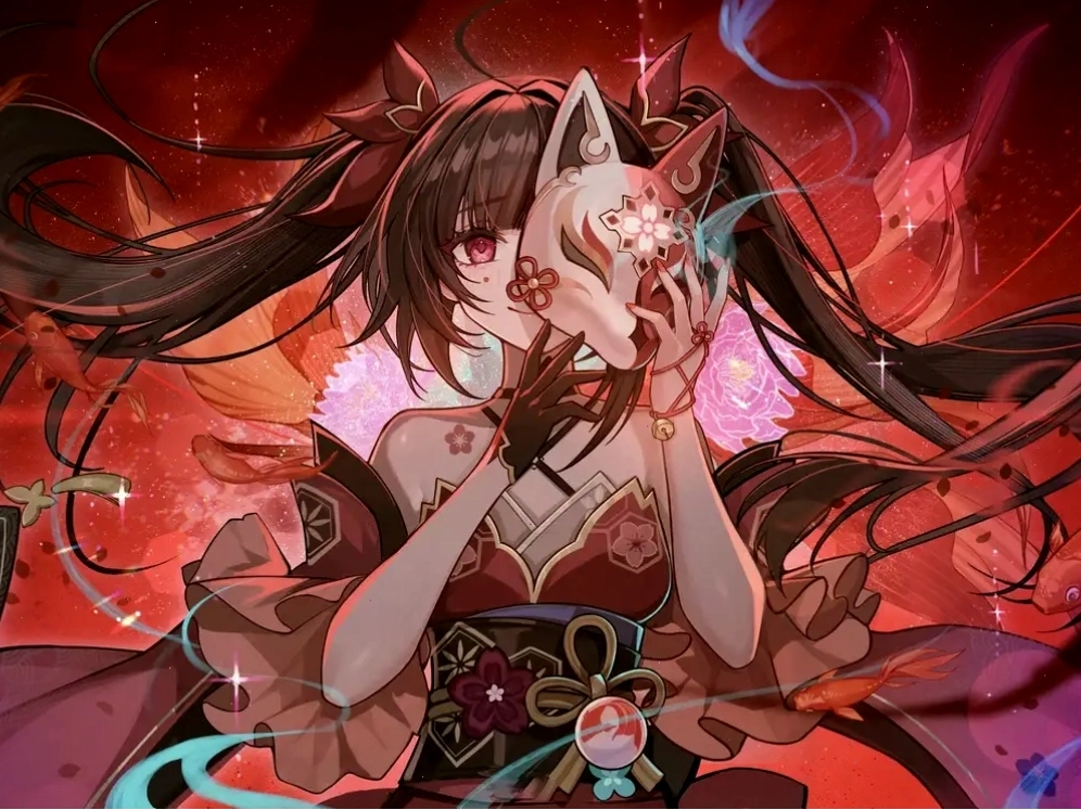 Ảnh anime nữ che mặt với ánh mắt sâu thẳm, tạo cảm giác bí ẩn