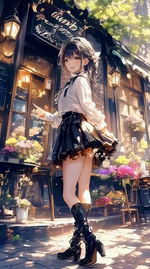 Ảnh anime nữ sinh với phong cách dễ thương trong trang phục học đường