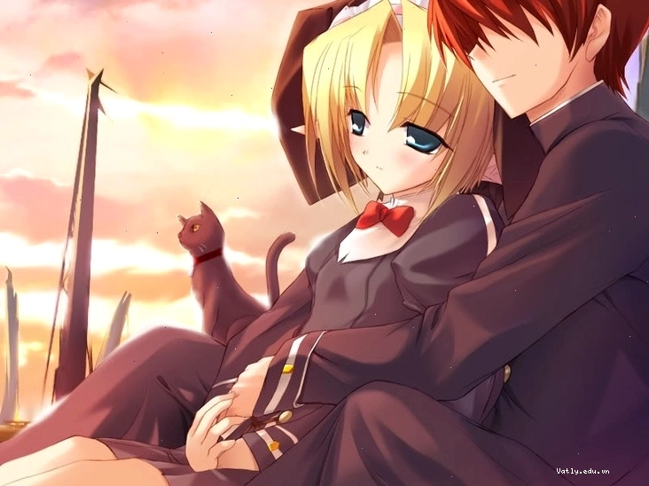 Ảnh anime tình yêu đẹp, lãng mạn với biểu cảm dễ thương