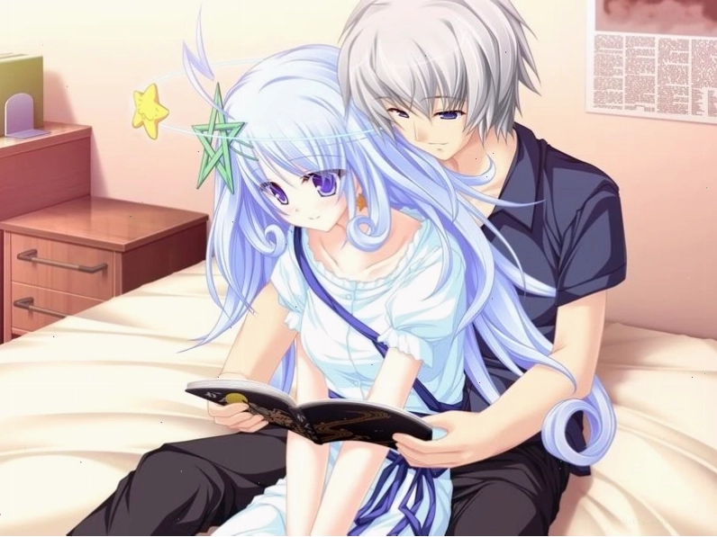 Ảnh đôi tình yêu anime lãng mạn dưới bầu trời sao
