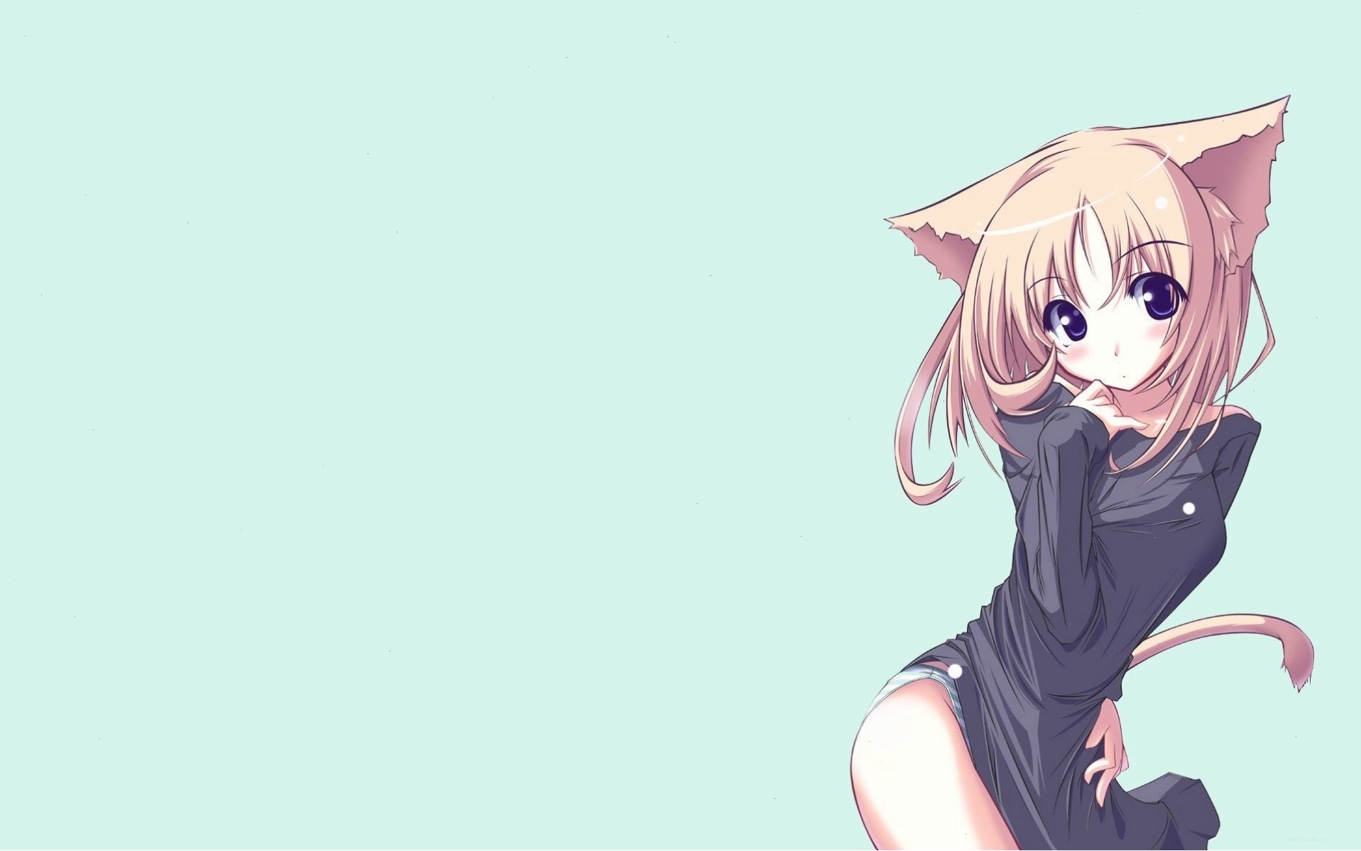 Anime Cat Girl Wallpaper với tông màu ấm áp
