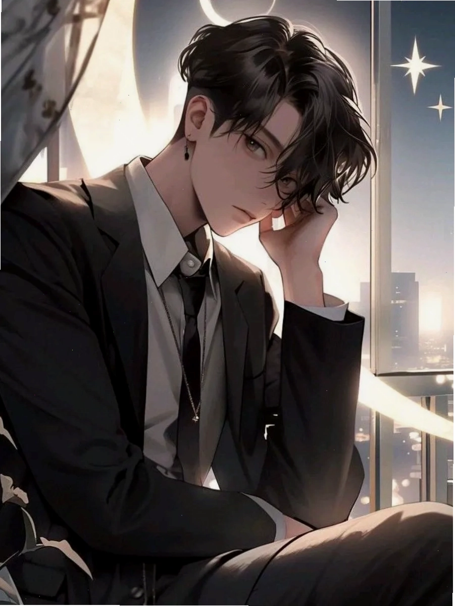 Anime nam ngầu với biểu cảm bí ẩn