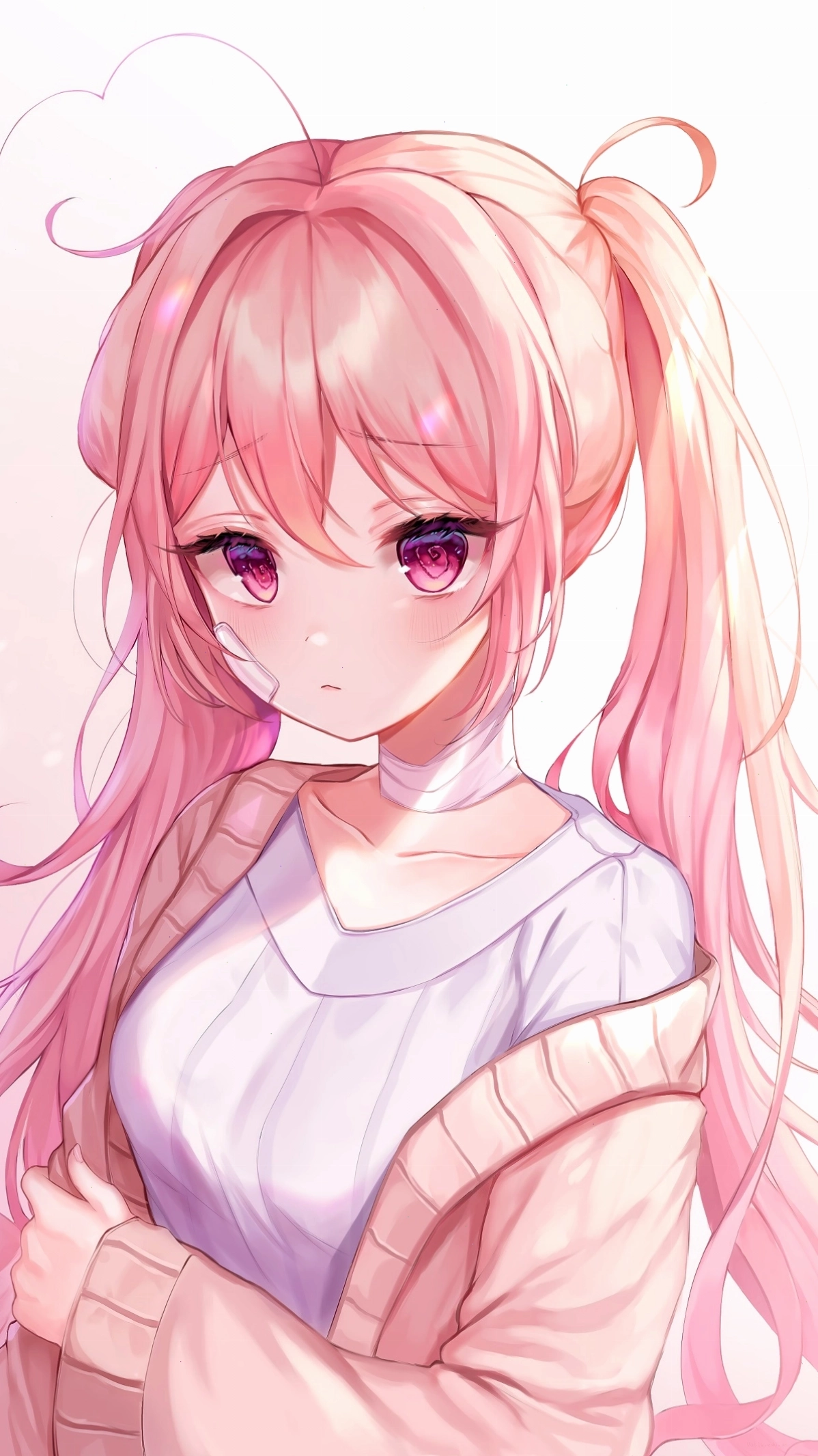 Anime nữ tóc hồng dễ thương