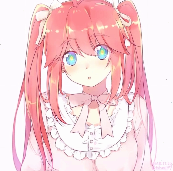 Anime nữ tóc hồng ngây thơ đáng yêu