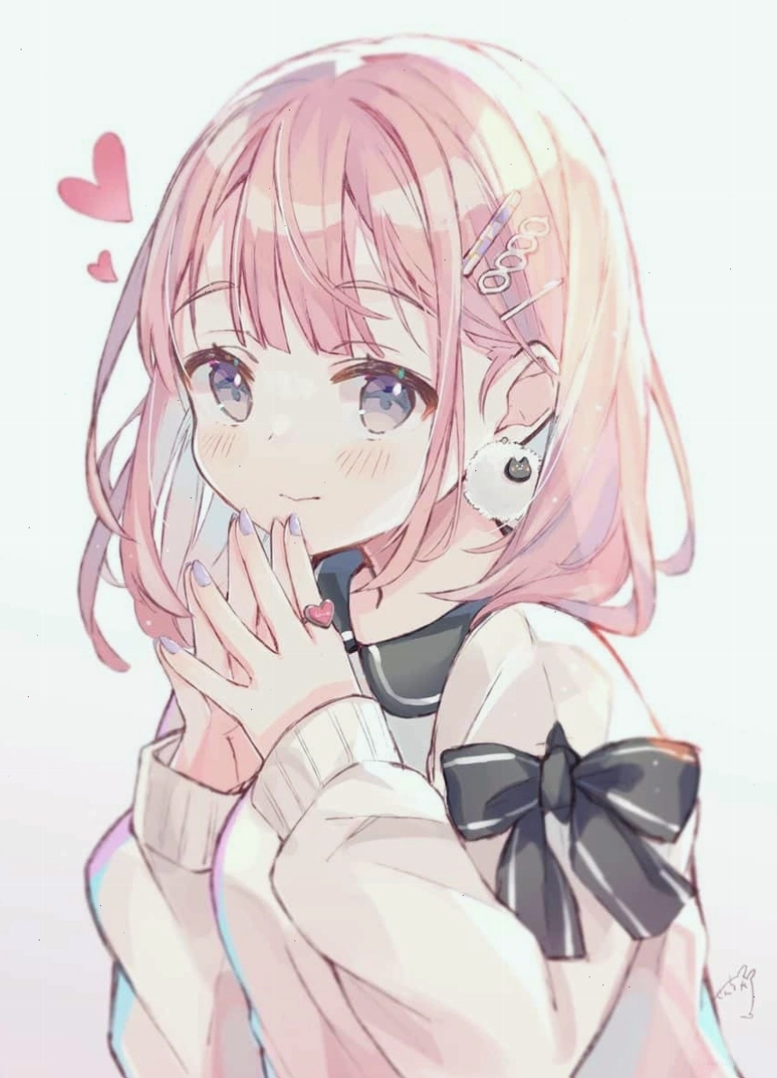 Anime nữ tóc hồng xinh xắn