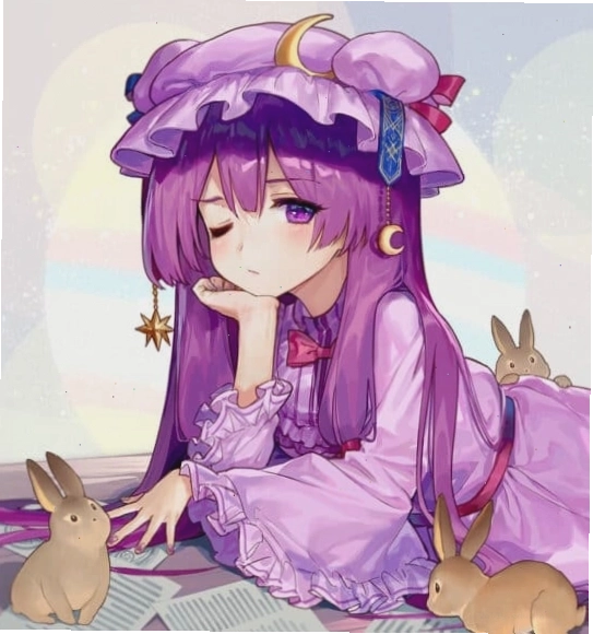 Anime nữ tóc tím đáng yêu