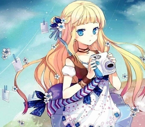 Anime nữ tóc vàng cute