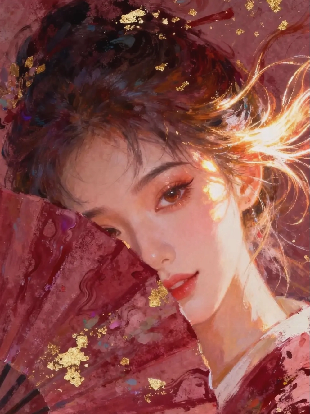 Anime nữ với biểu cảm ngại ngùng khi che mặt