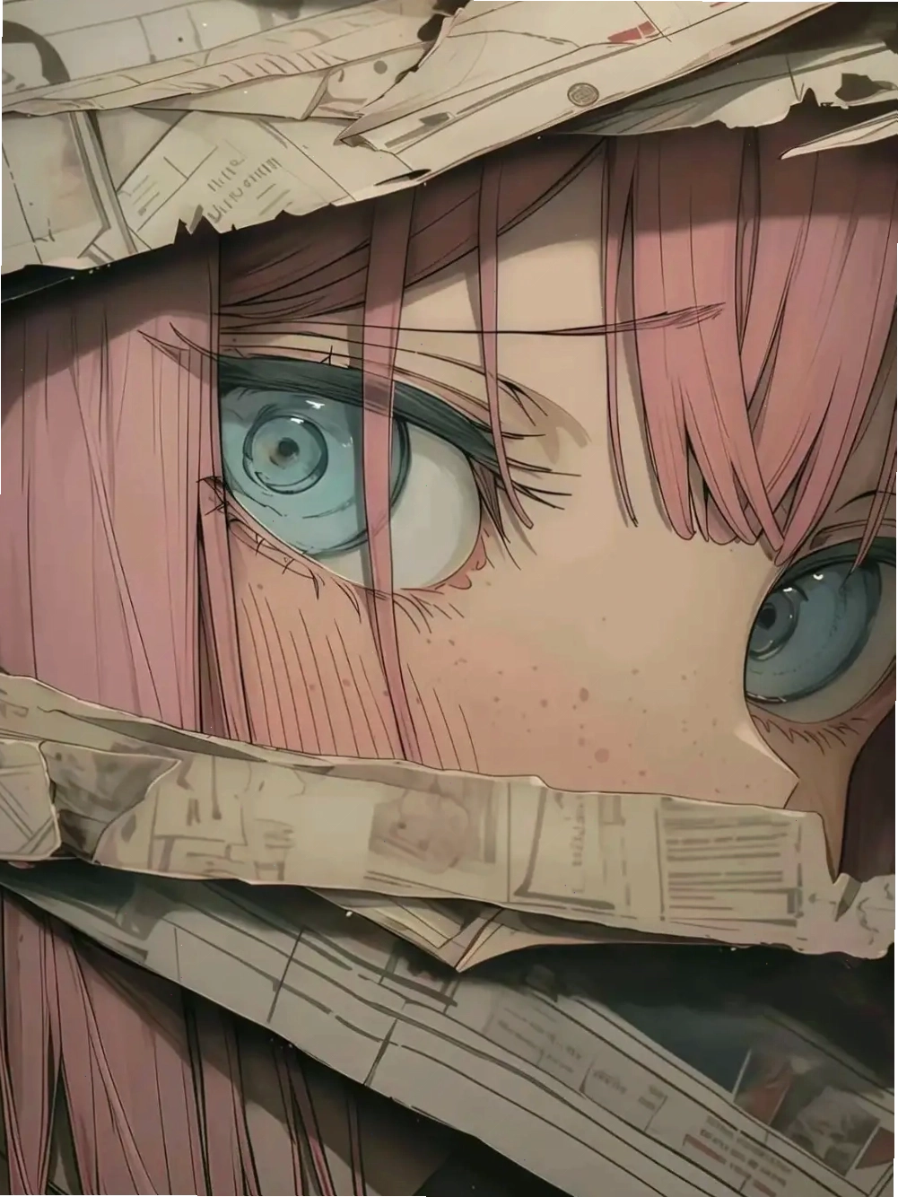 Anime nữ với phong cách bí ẩn khi che mặt bằng tóc