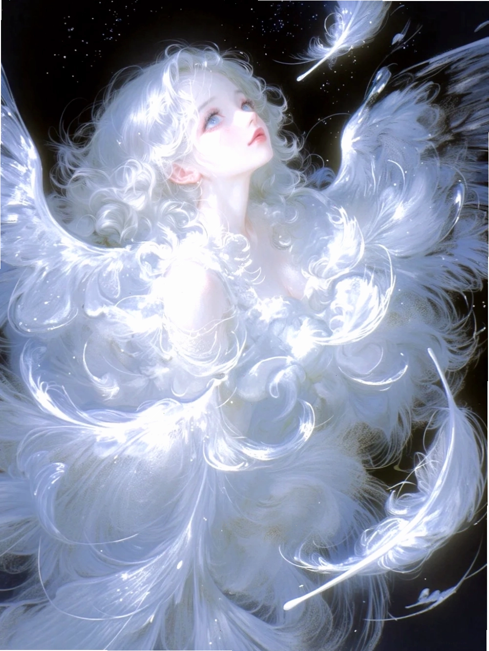 Anime thiên thần nhỏ nhắn với đôi cánh dễ thương