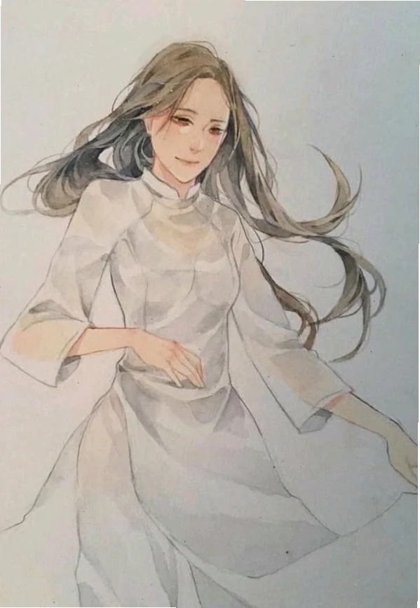 Áo dài và nón lá trong tranh vẽ anime