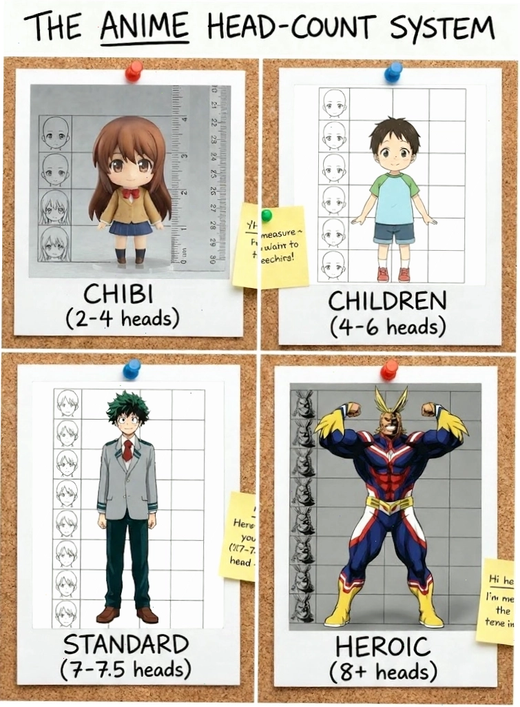 Biểu đồ tỉ lệ đầu người trong phong cách anime
