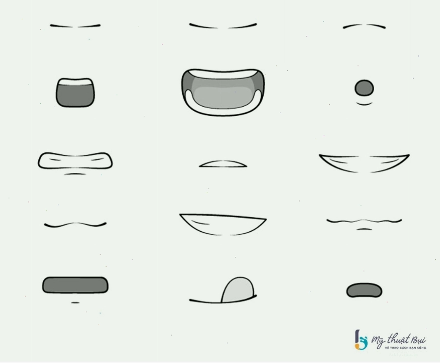 Cách vẽ chi tiết môi anime và tô màu tạo hiệu ứng 3D