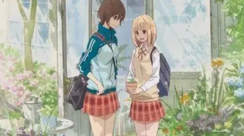 Cảnh hai nhân vật chính trong Asagao to Kase-san