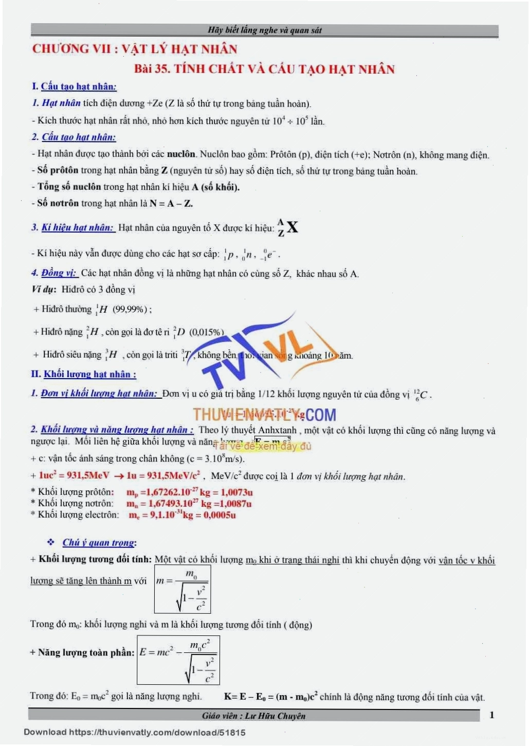 Cấu trúc hạt nhân nguyên tử với proton và neutron