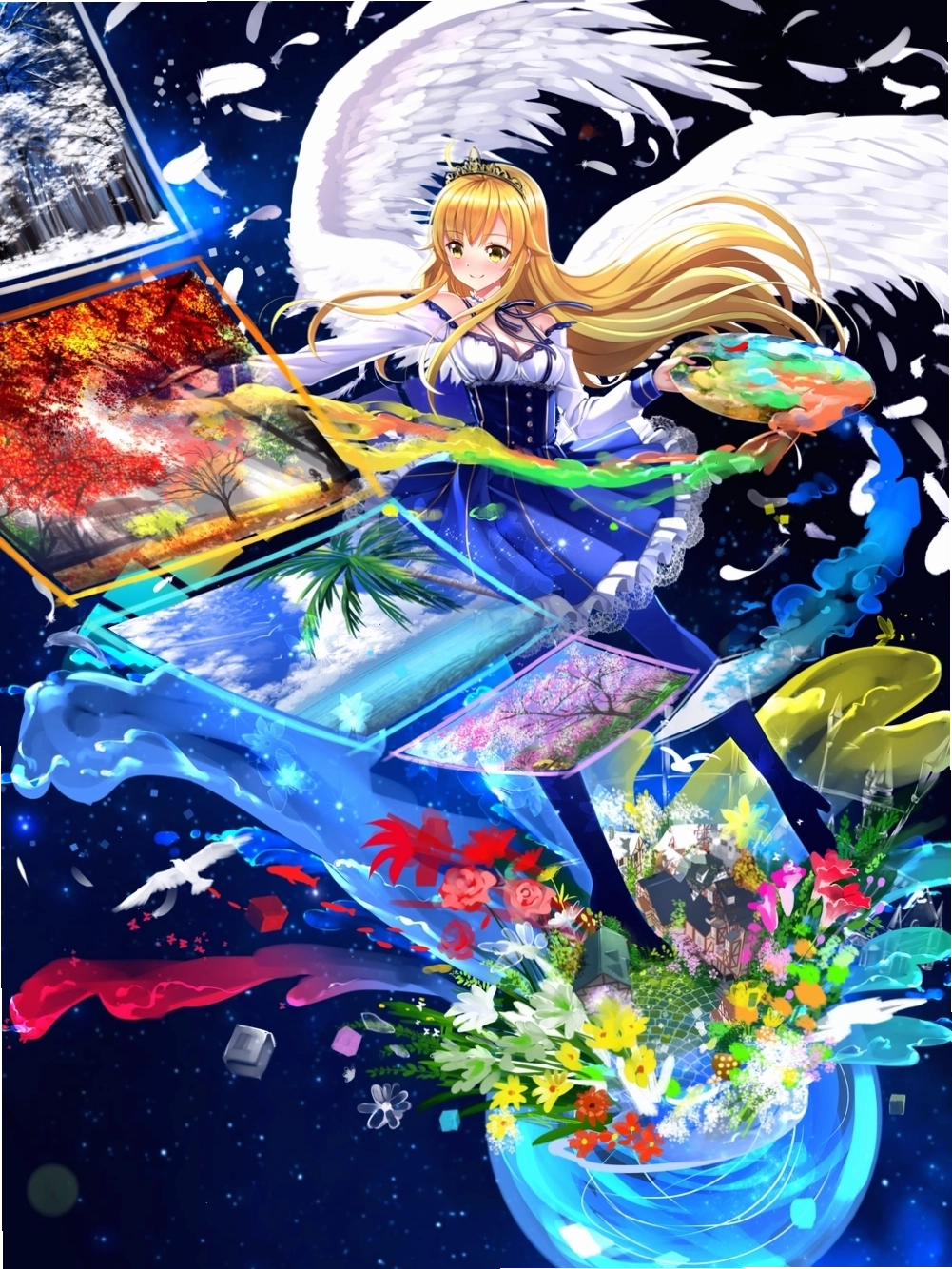 Cô gái anime hóa thân thành thiên thần