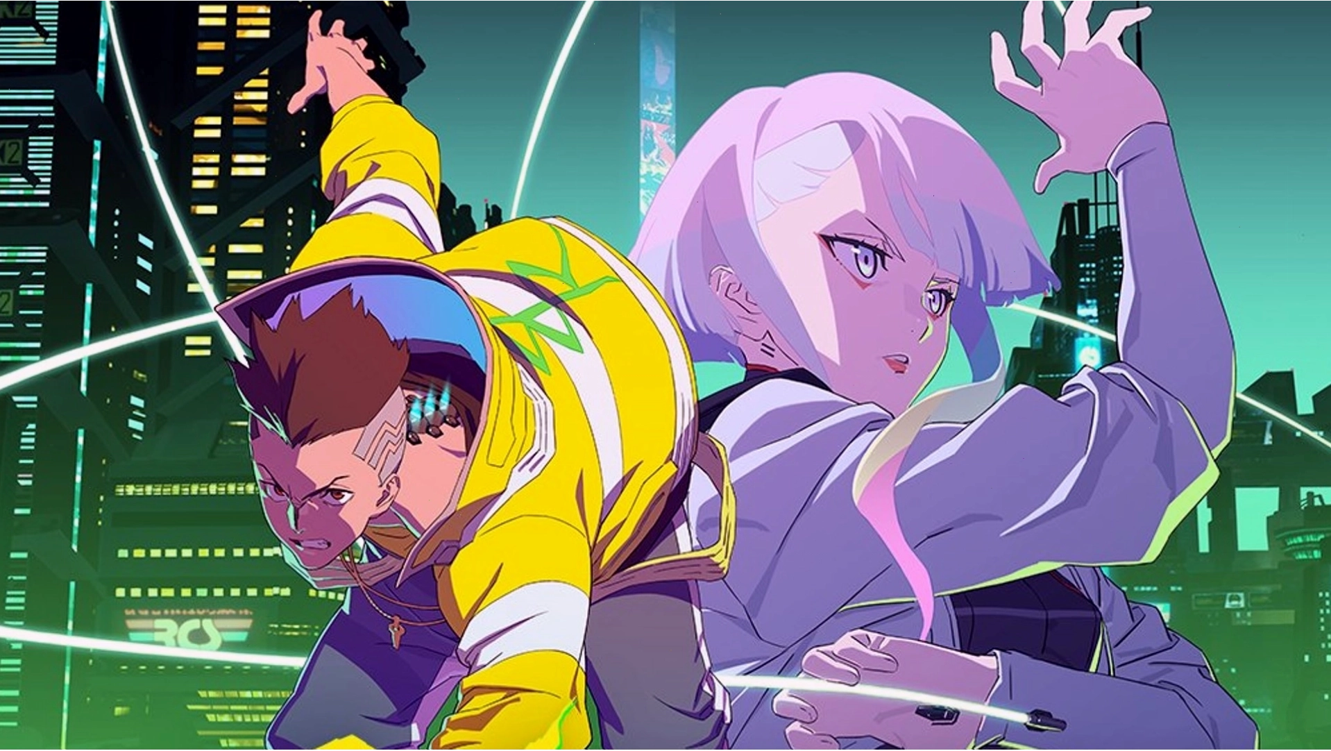 David và Lucy trong anime Cyberpunk: Edgerunners