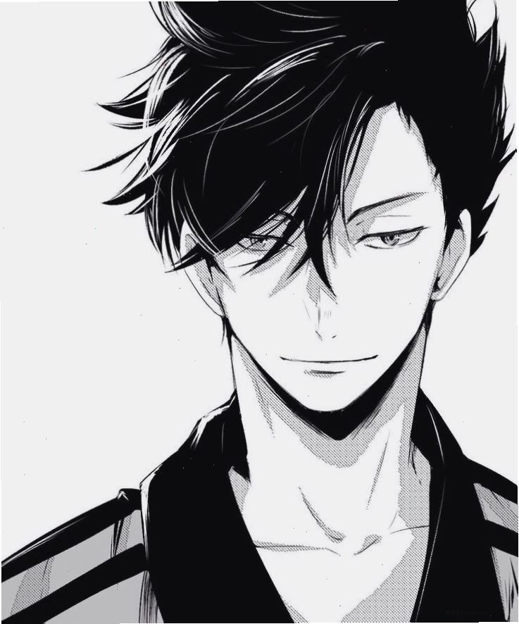 Hình ảnh Anime boy đen trắng đẹp