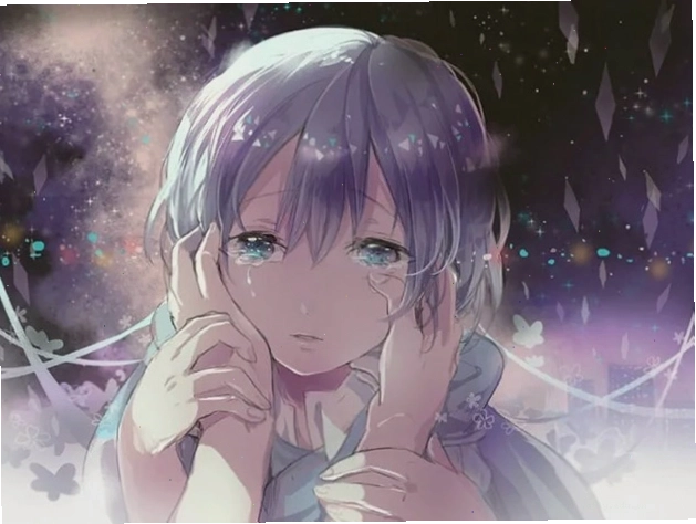 Hình ảnh anime khóc thầm đầy tuyệt vọng