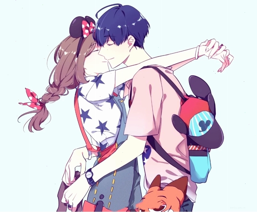 Hình ảnh anime thể hiện nụ hôn đắm đuối