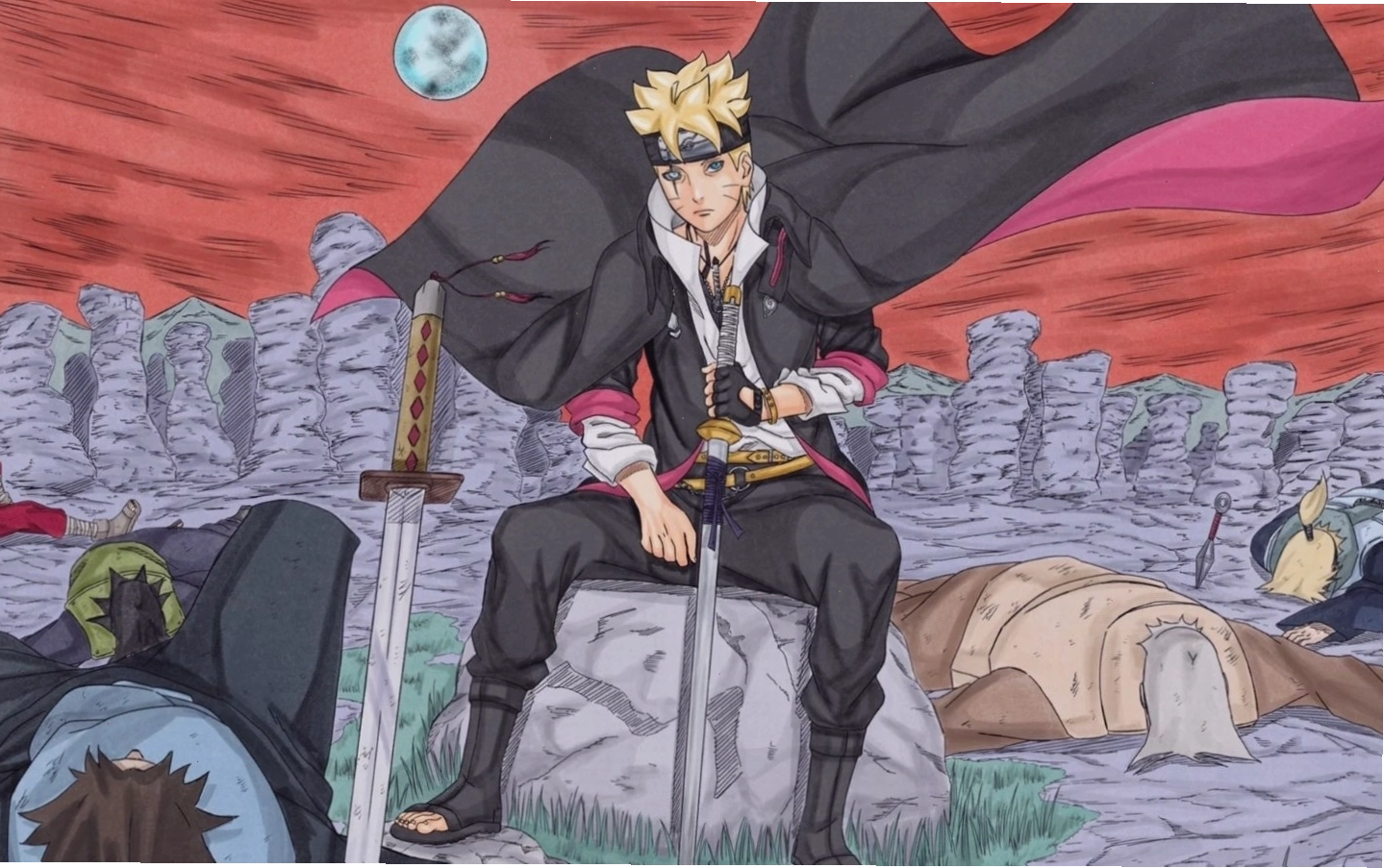 Hình ảnh Boruto lạnh lùng tiêu diệt các kẻ săn đuổi