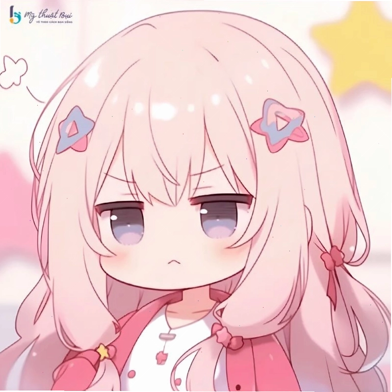 Hình ảnh minh họa cách vẽ khuôn mặt Chibi dễ thương với đôi mắt to tròn