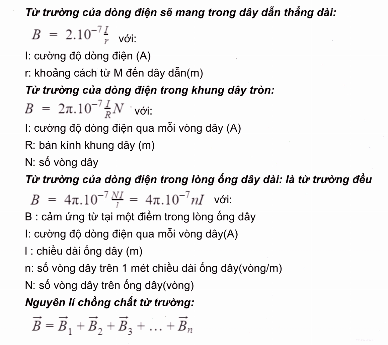 Hình ảnh minh họa từ trường của dòng điện trong dây dẫn thẳng