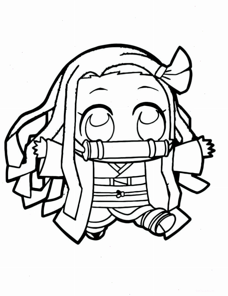 Hình ảnh Nezuko chibi cực kỳ dễ thương, thu hút mọi ánh nhìn