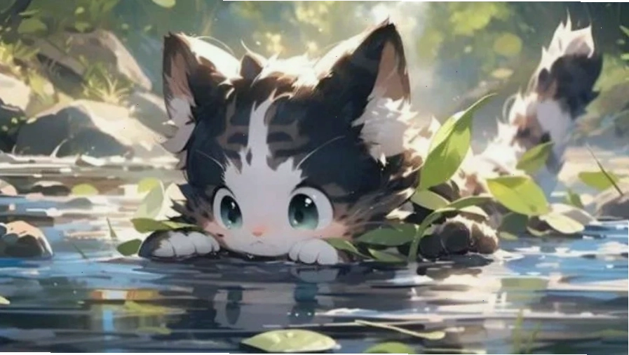 Hình nền anime nữ cute 4K với hiệu ứng ánh sáng huyền ảo
