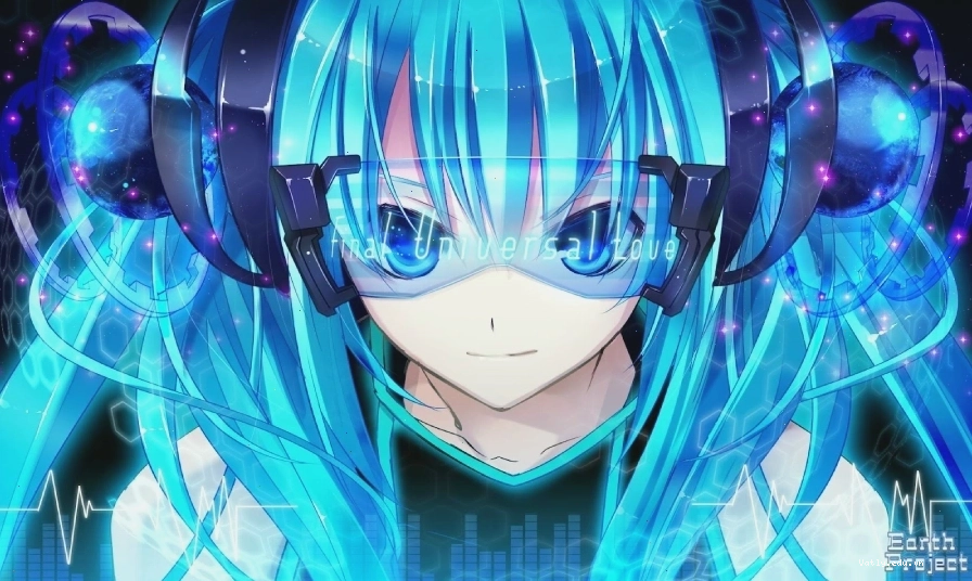 Hình nền máy tính Anime 3D với cảnh quan hùng vĩ