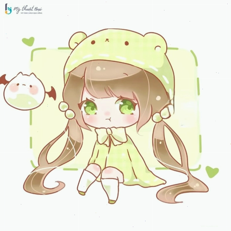 Hình nền máy tính với nhân vật anime chibi dễ thương