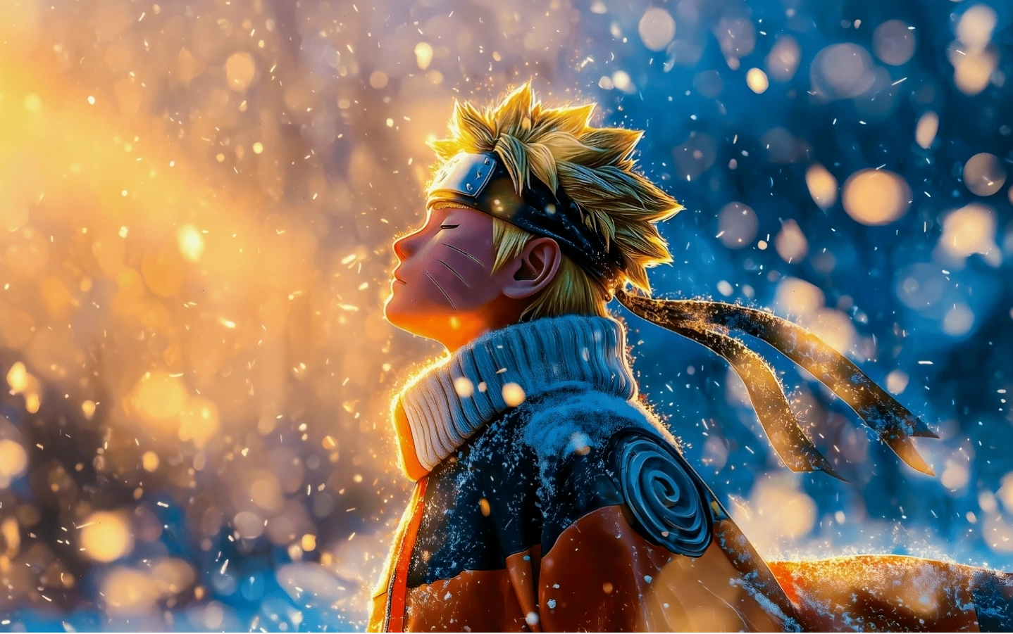 Hình nền Naruto Uzumaki trong gió chiều thơ mộng
