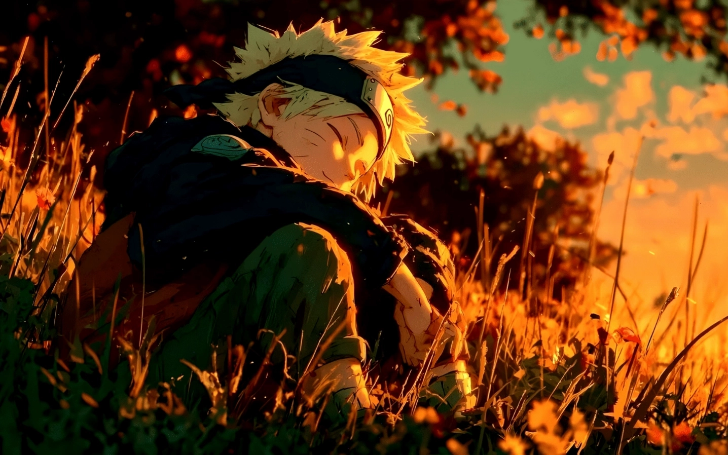 Hình nền Naruto Uzumaki trong nắng vàng rực rỡ