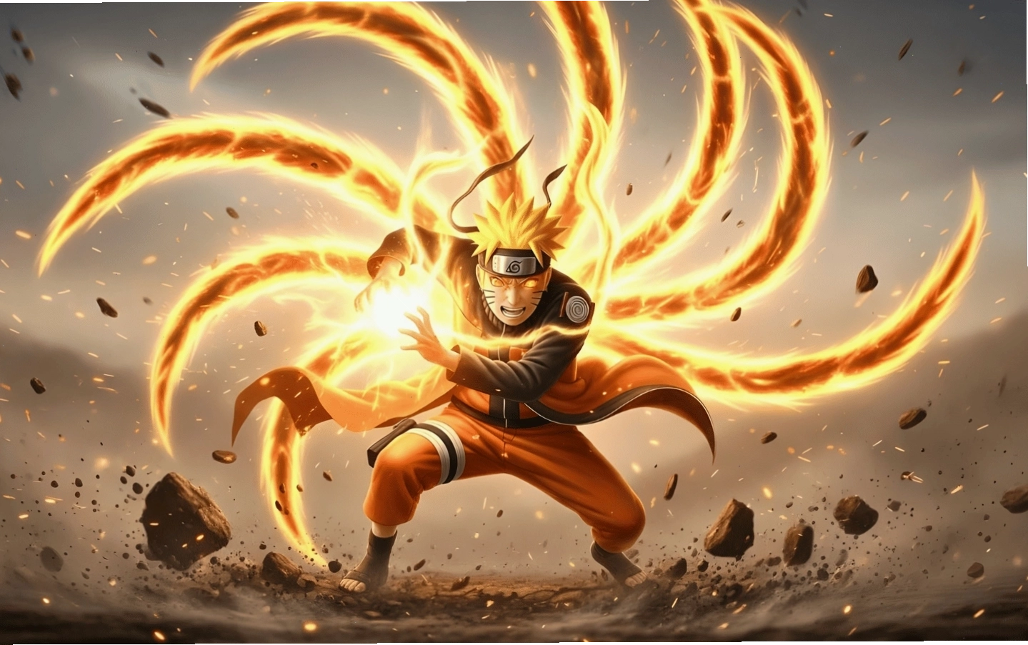 Hình nền Naruto Uzumaki với biểu cảm quyết tâm