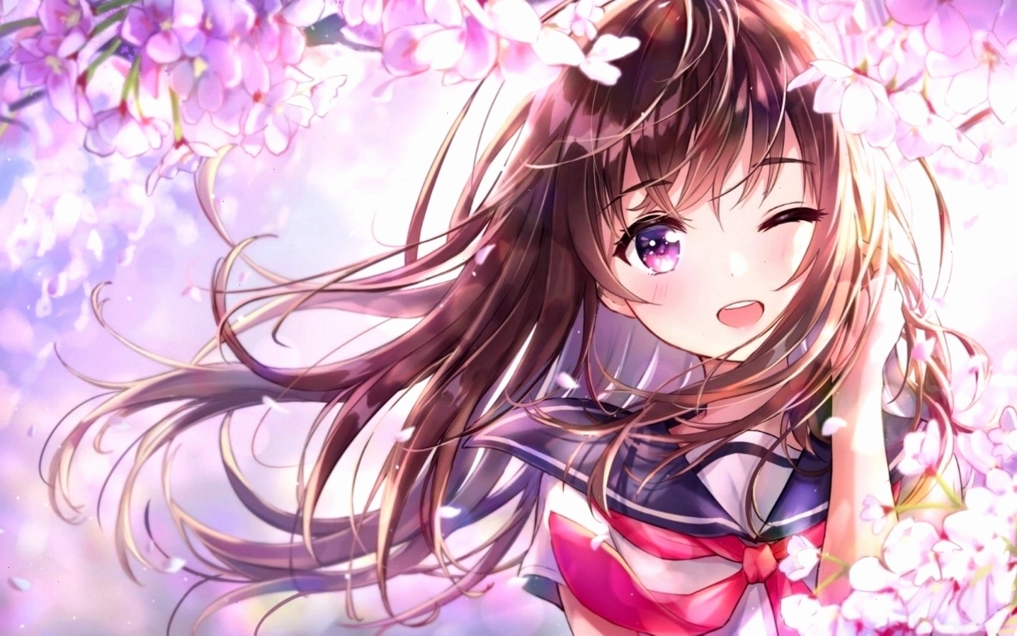 Hình nền nhân vật anime nữ cực đáng yêu với đôi mắt to tròn