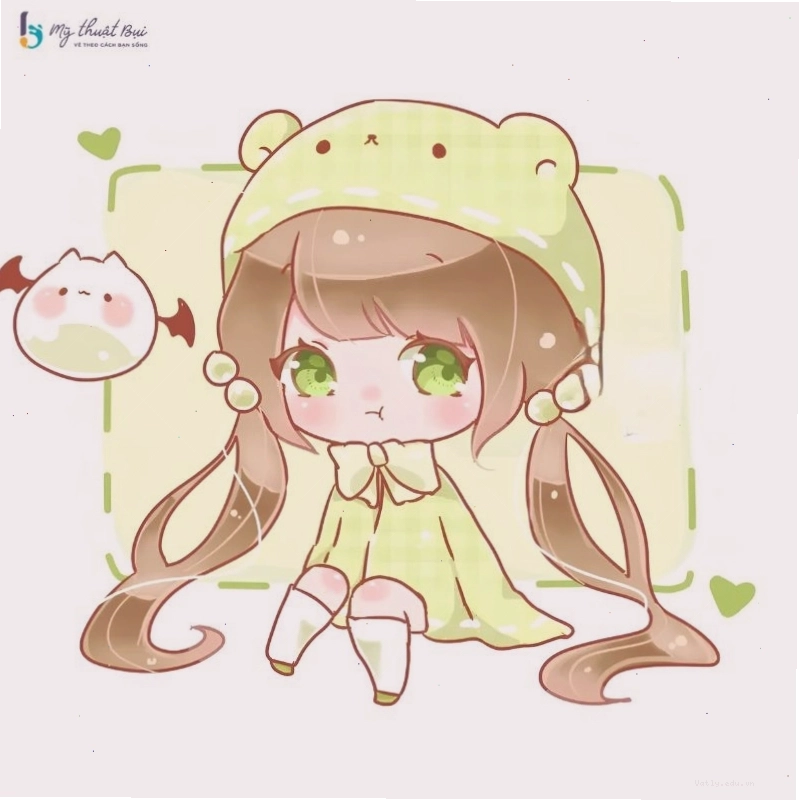 Hình vẽ chibi anime nữ theo phong cách fantasy
