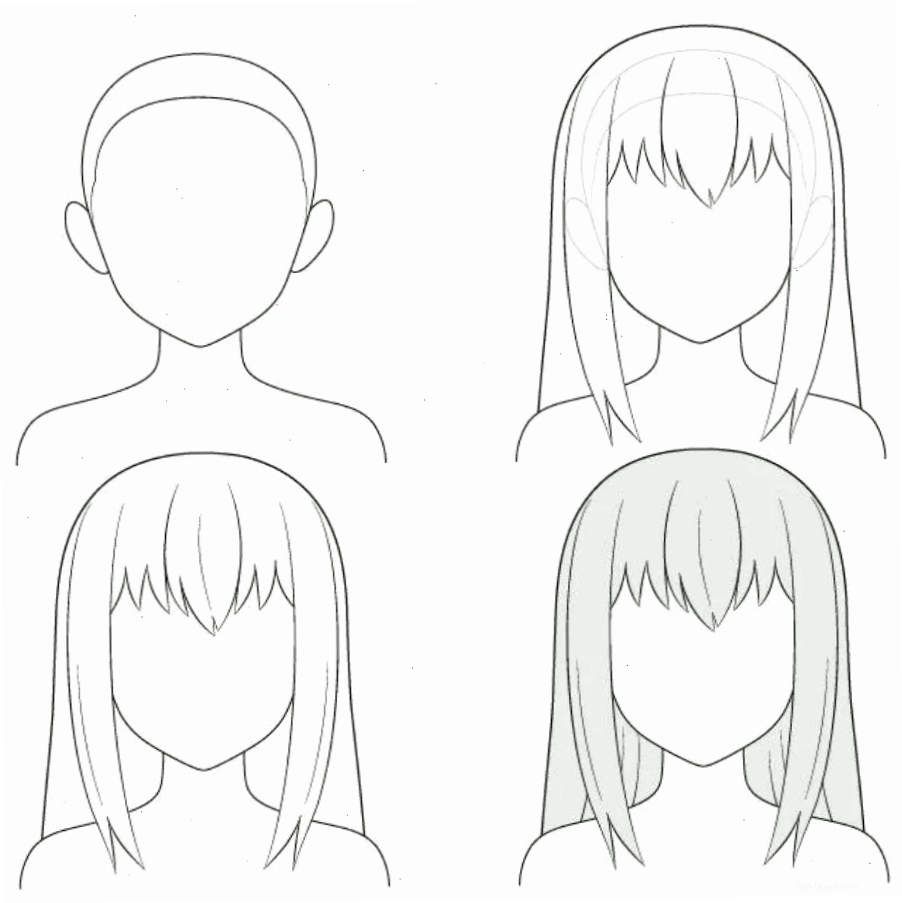 Hướng dẫn cách vẽ tóc anime nữ dài đẹp và mượt mà