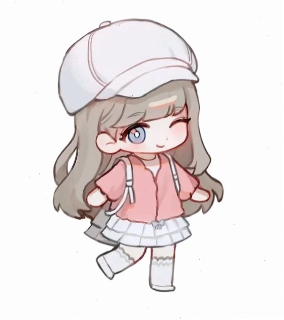 Mẫu vẽ chibi girl dễ thương với trang phục điệu đà