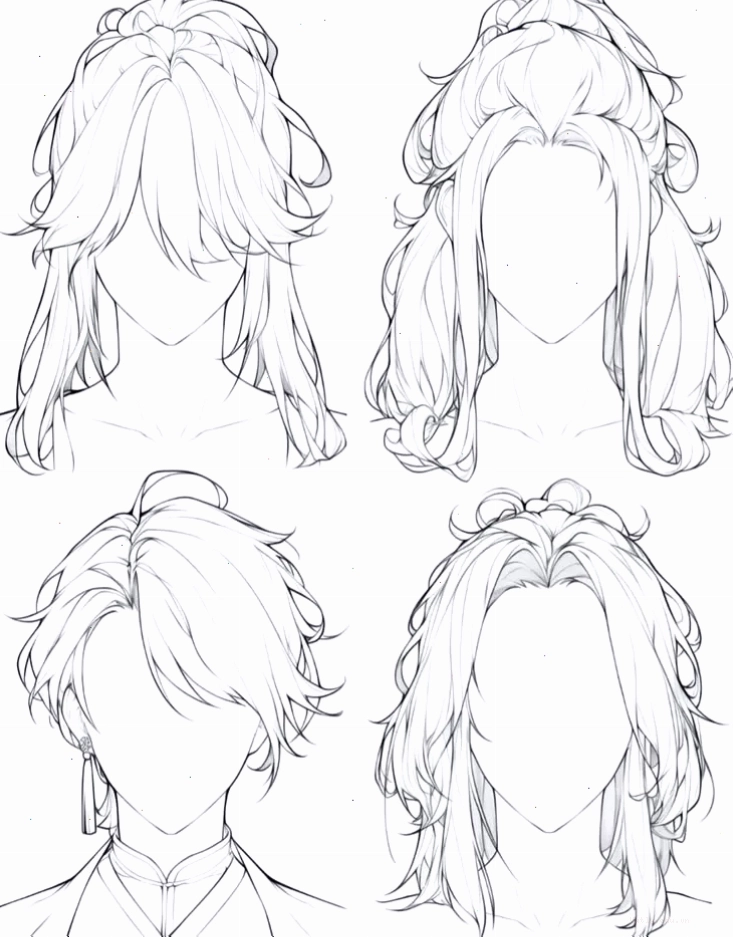 Mẫu vẽ tóc anime với hiệu ứng màu ombre thời thượng
