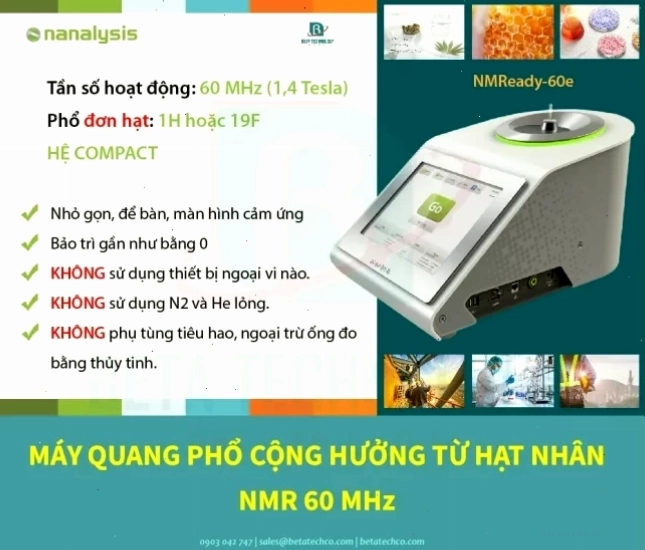 Máy quang phổ cộng hưởng từ hạt nhân Nanalysis NMReady 60e