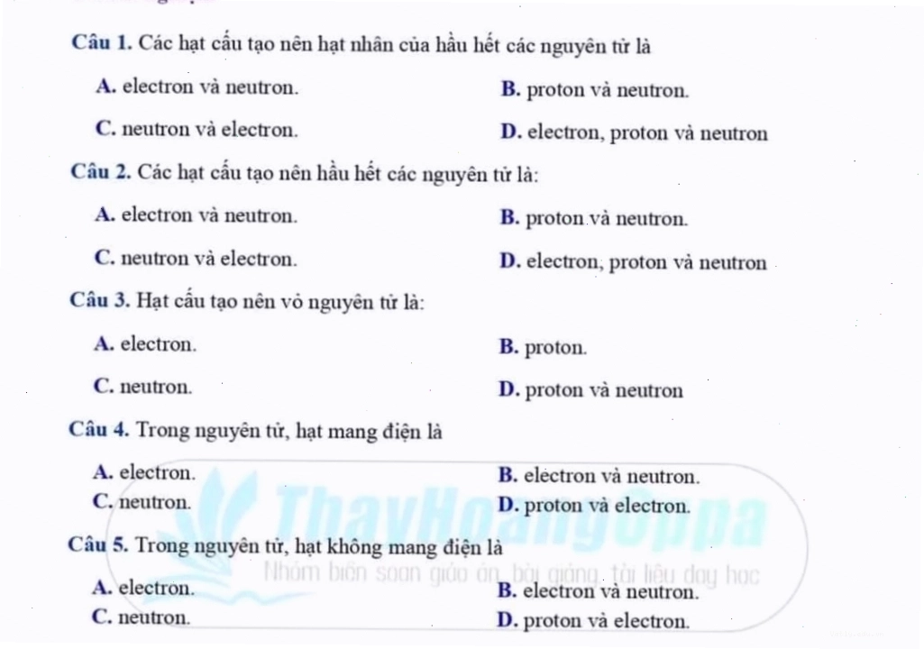 Minh họa số lượng proton và neutron trong các hạt nhân nguyên tử khác nhau