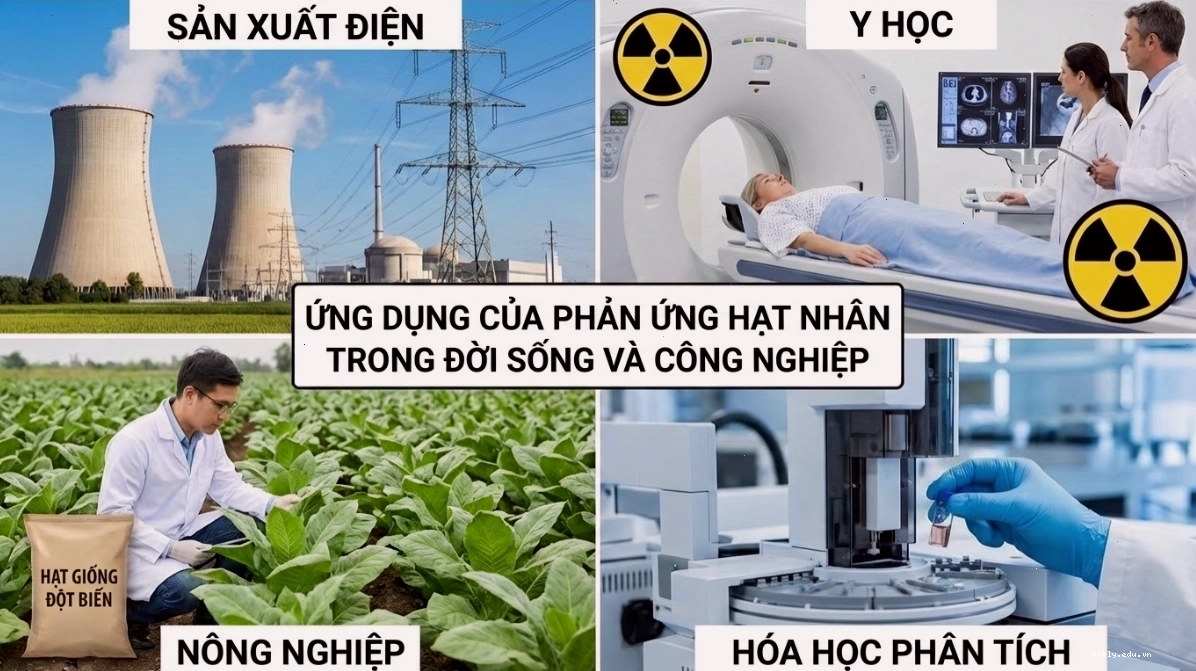 Minh họa ứng dụng của phản ứng hạt nhân trong đời sống