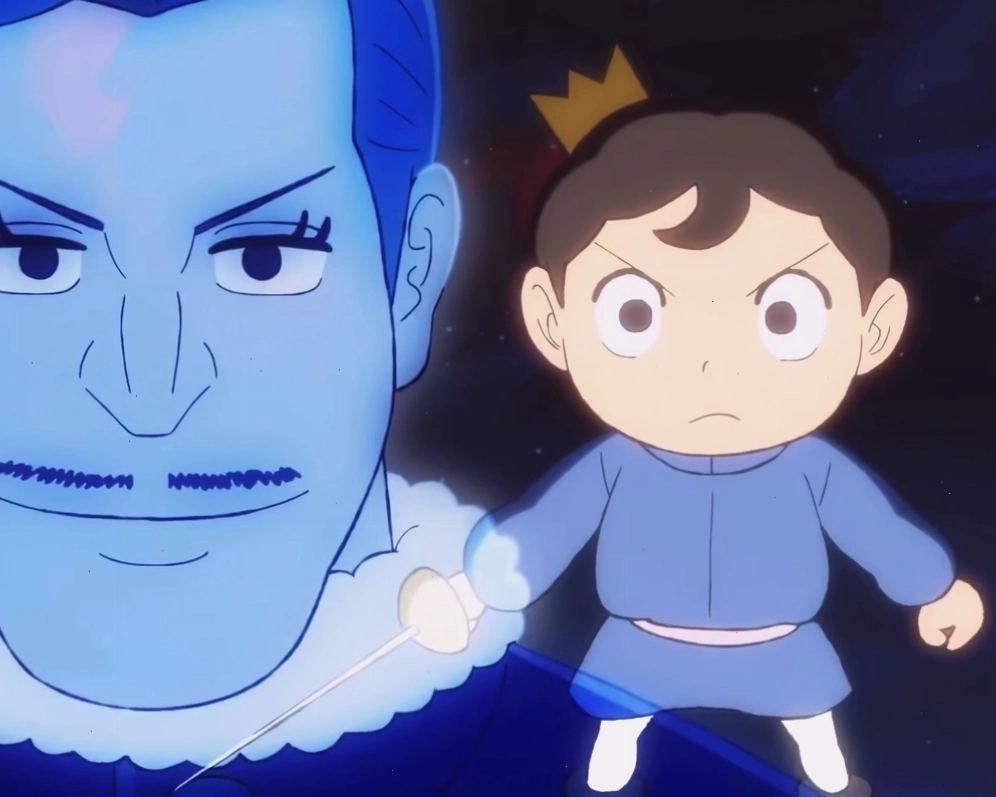 Một em bé anime xinh xắn đang nhìn thẳng vào người xem với ánh mắt tò mò