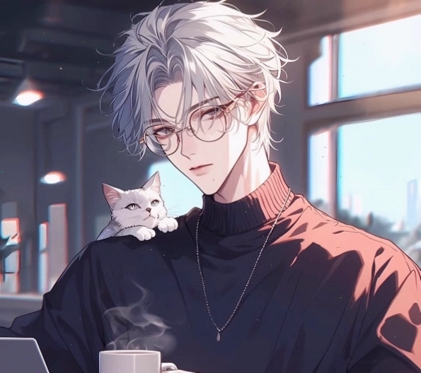 Nam tổng tài anime nhìn xa xăm, thể hiện sự suy tư