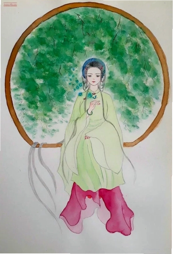 Nét đẹp thiếu nữ trong tranh vẽ áo dài anime