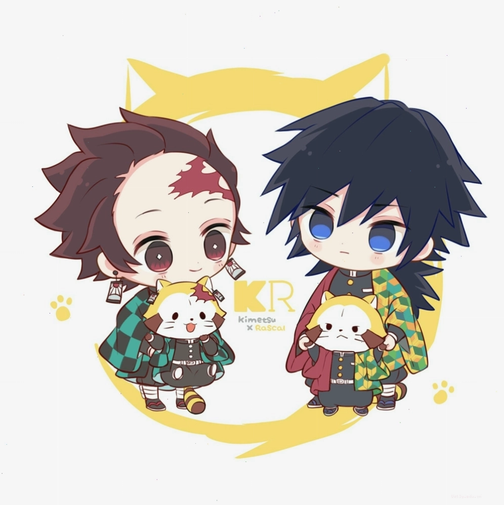 Nhân vật anime cute với biểu cảm lém lỉnh