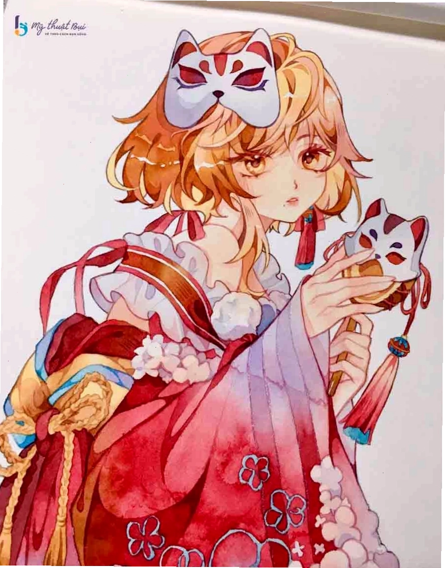 Nhân vật anime dễ thương được vẽ bằng kỹ thuật cơ bản