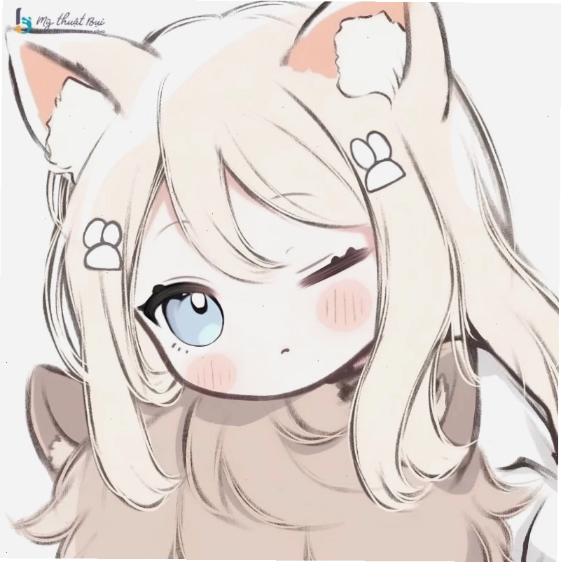 Nhân vật anime nữ chibi sau khi tô màu